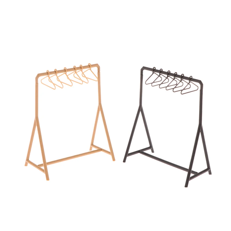1/12 Clothes Rack Garment Organizer Hangers Set Dollhouse Mini Furniture Decoration Dolls House Accessories