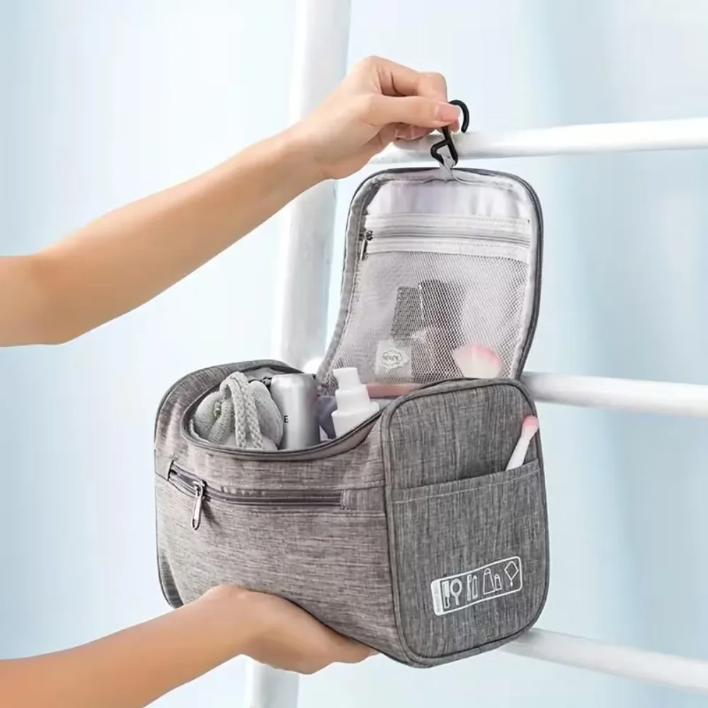 Kosmetiktasche, tragbare Toilettentasche mit Highland-Kuh-Motiv und Tragegriff, vielseitige Tasche mit mehreren Fächern zur Aufbewahrung von Wasch- und Kosmetikartikeln für Damen, ideal für Reisen und den täglichen Gebrauch. – Detail 4