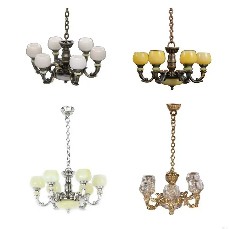 

97BC DollHouse Chandelier Mini Light Model Furniture Model Accessories Teenager Girls
