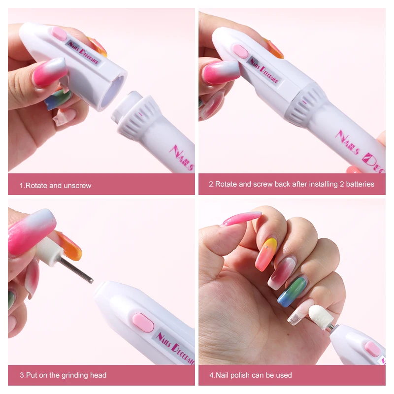 ชุดเครื่องมือที่กรอเล็บไฟฟ้าขนาดเล็ก5ใน1ชุดเครื่องมือปากกาตะไบขัดเล็บ SST ลับเล็บสำหรับขัดเล็บ