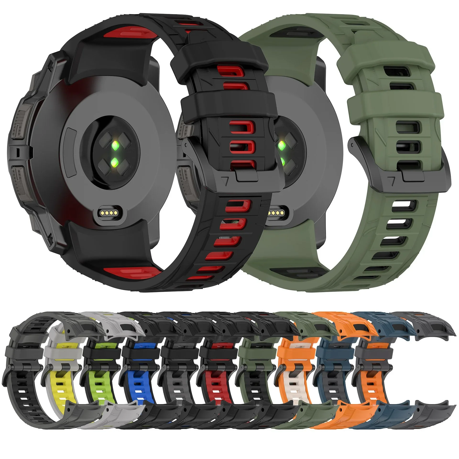Silicone strap For Garmin instinct 3 45MM 50MM smart watch Two colors Bracelet  For Garmin instinct 3 Crossover AMOLED