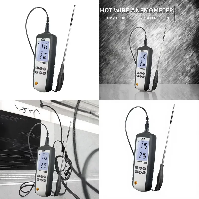 for CEM DT-3880 Hot Wire Anemometer USB Interface Thermal Sensor Portable Handle LCD Display Industrial Grade 0.01m/s