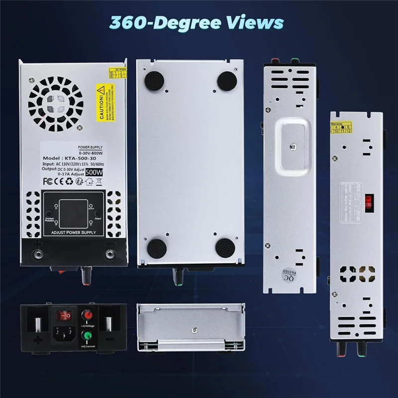 

KYCOR-Switching Power Supply Unit 5V 12V 24V 30V AC To DC Converter Adjustable 0-30V 0-17A 500W For Led Strips US Plug Stripus