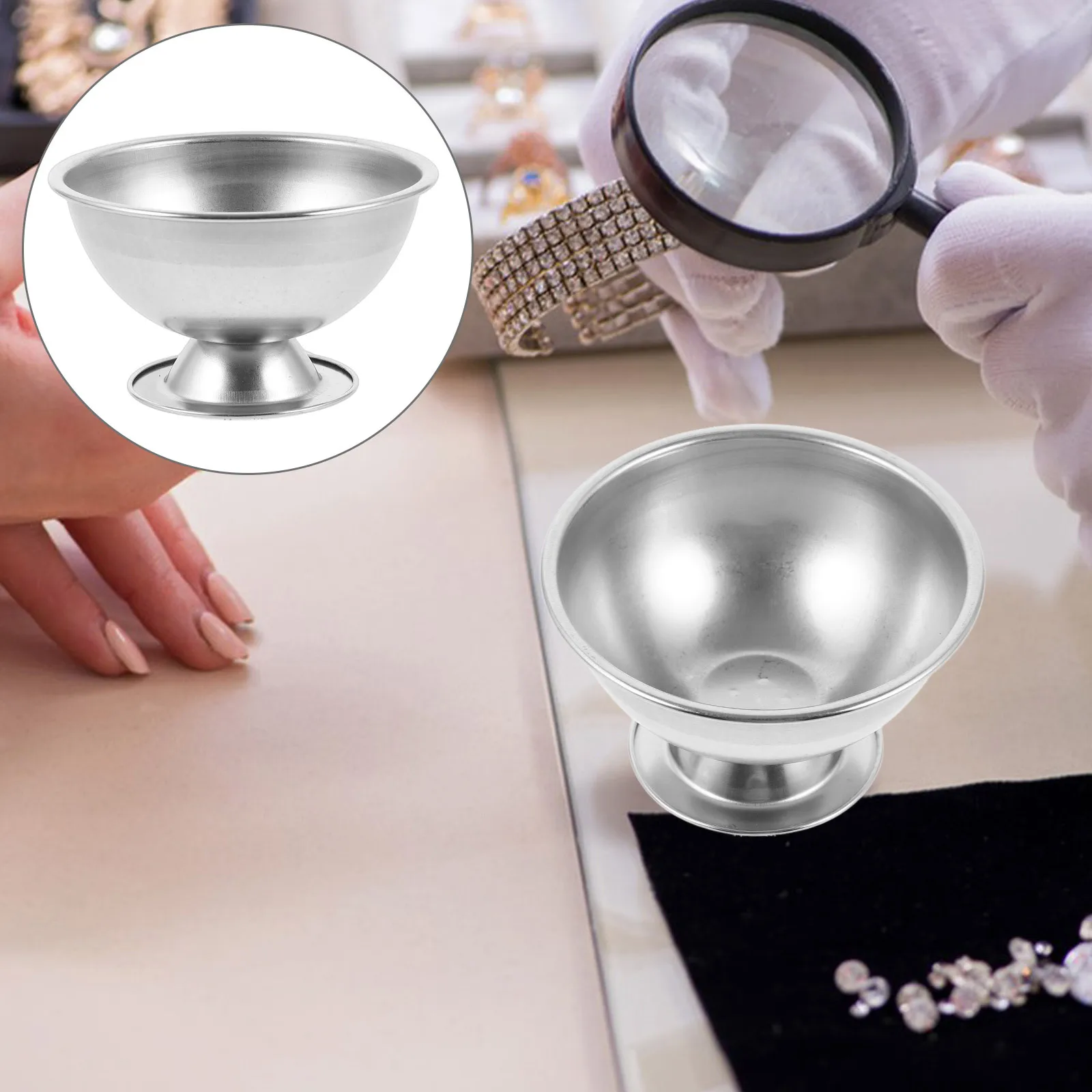 

Stainless Steel Alumn Melting Bowl Durable Mixing Bowl for Jewelry Metal Melting Container High Temperature Use