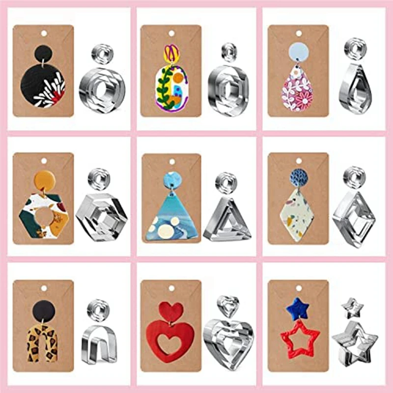 Polymer Clay Earring Making Kit Include 30Pcs Polymer Clay Earring Cutters Molds, 32Colors Clay, Tools, Rollers