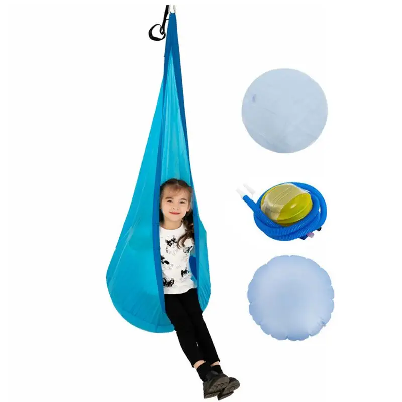 Kids Sensory Swing Inflatable Cushion Hammock Chair Kids Pod Swing Seat Comfortable Breathable Child Sensory Swing Seat Soft For