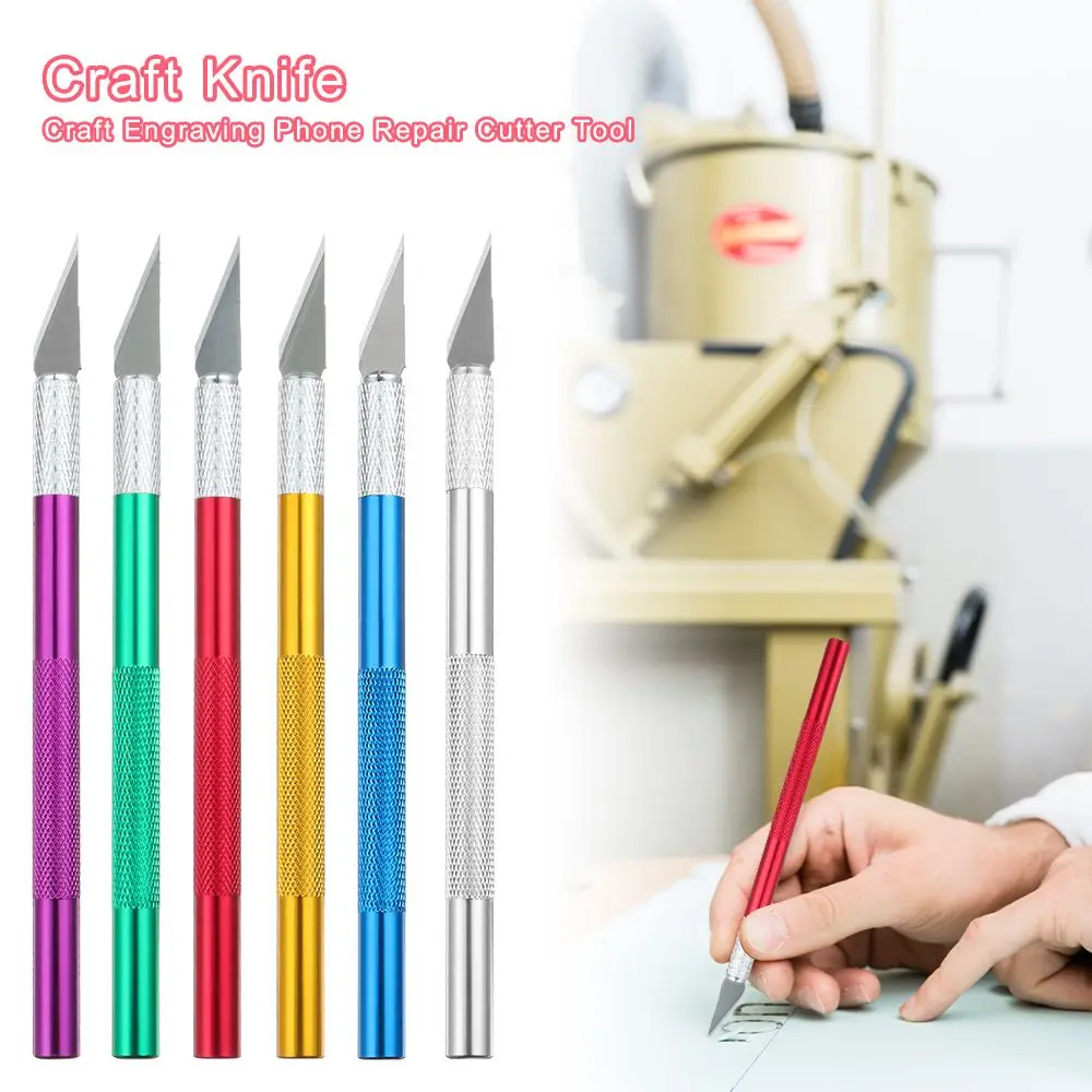 Multi-color Pastry Tools Carving Sculpture Metal Scalpel Non-slip Knife with 1pc Blade Engraving Cutter