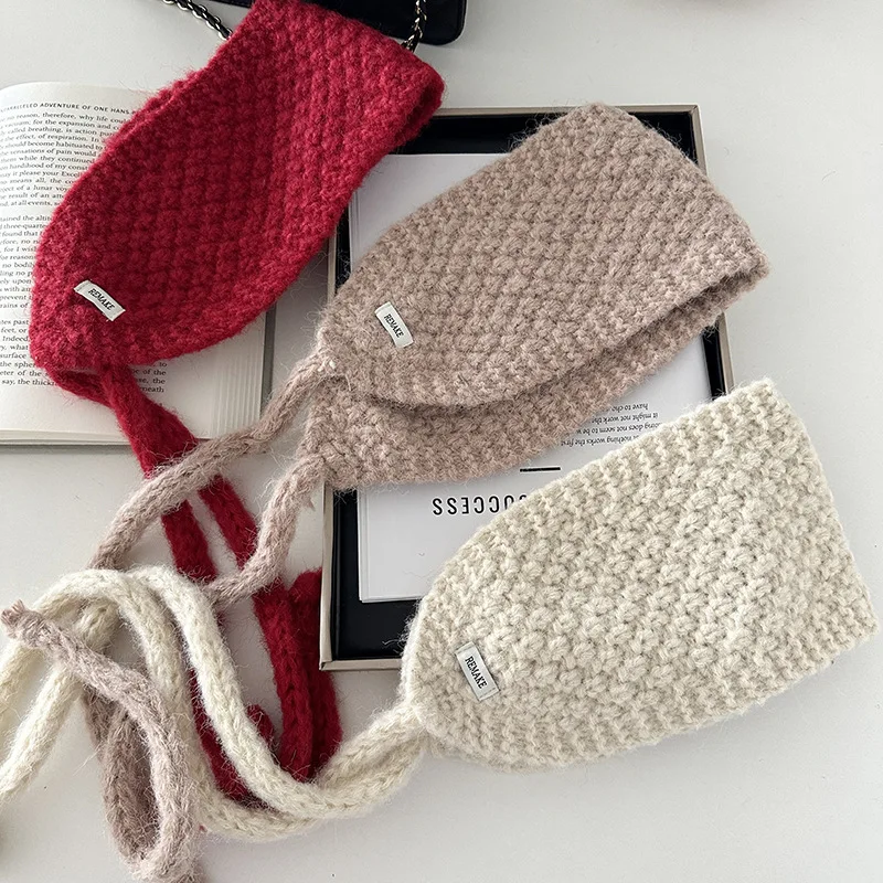 

Wool ear muff scarf, autumn and winter fashion warm neck wrap, versatile and skin-friendly shawl headband