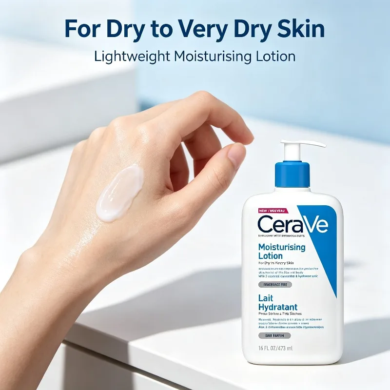 CeraVe 473ml Large‑Bottle Body Lotion, Multi‑Purpose Hydrating Milk for Dry Skin on Face and Body