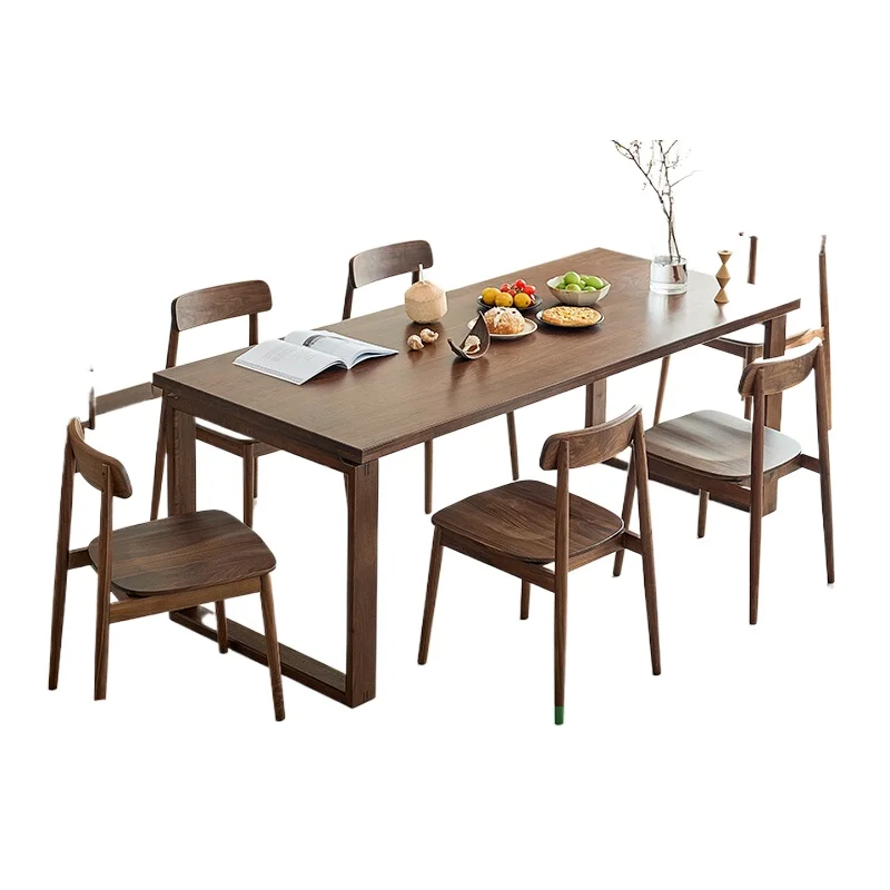 North American black walnut dining table solid wood large board table workbench integrated study office