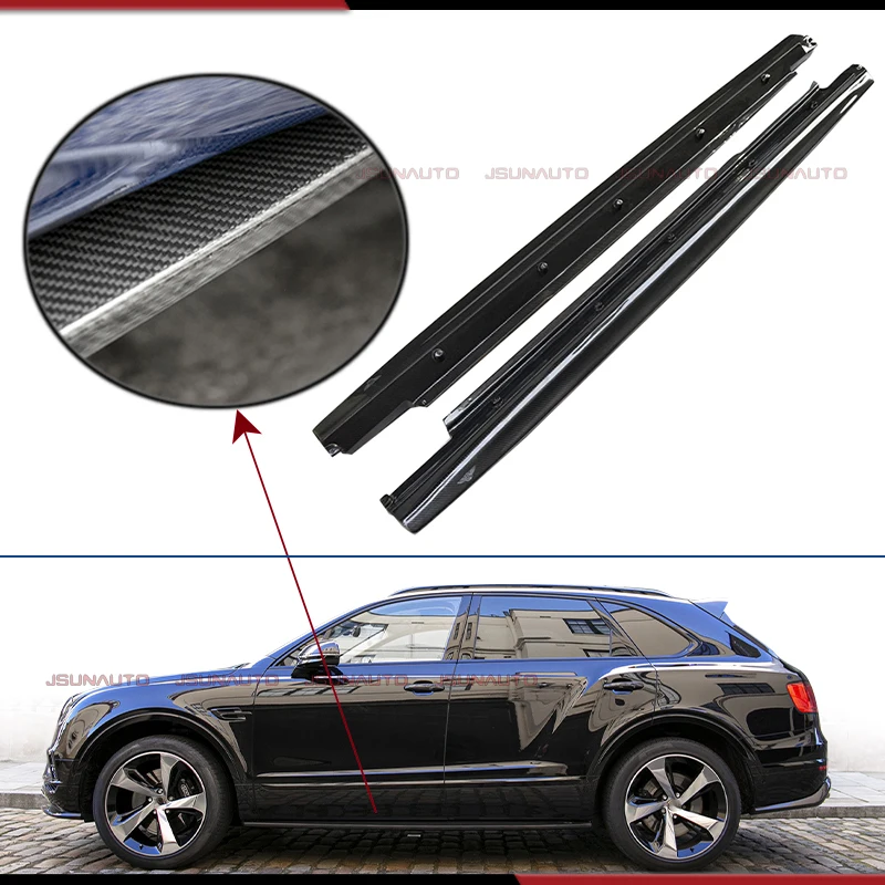 

For Bentley Bentayga 16-19 Limited Edition W12 Carbon Fiber Side Skirts Premium Facelift Carbon Side Plate Trims For Bentley