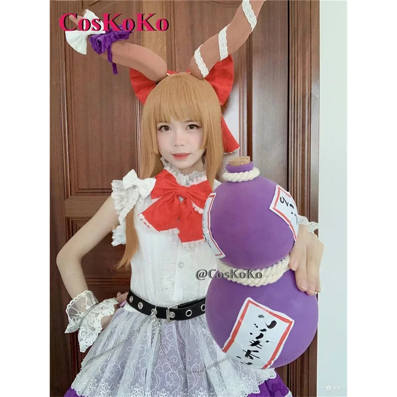 CosKoKo [مخصص] Ibuki Suika تأثيري أنيمي لعبة Touhou مشروع زي الحلو أنيق فستان موحد لعب الأدوار الملابس الجديدة