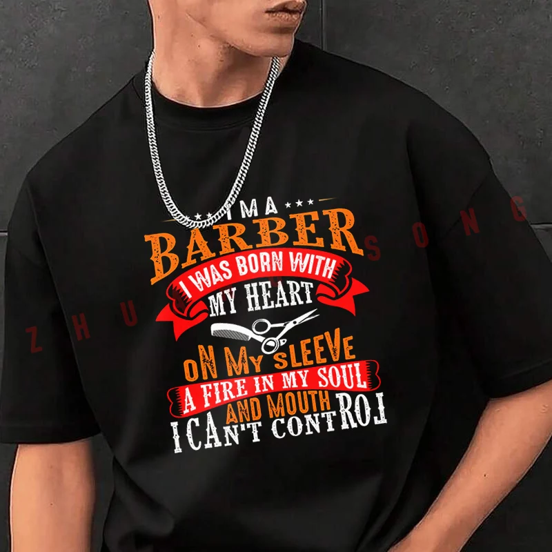 

Im A Barber I Was Born TShirt Vintage Clothes Plain Mens Funny T Shirts Casual Clothing Harajuku