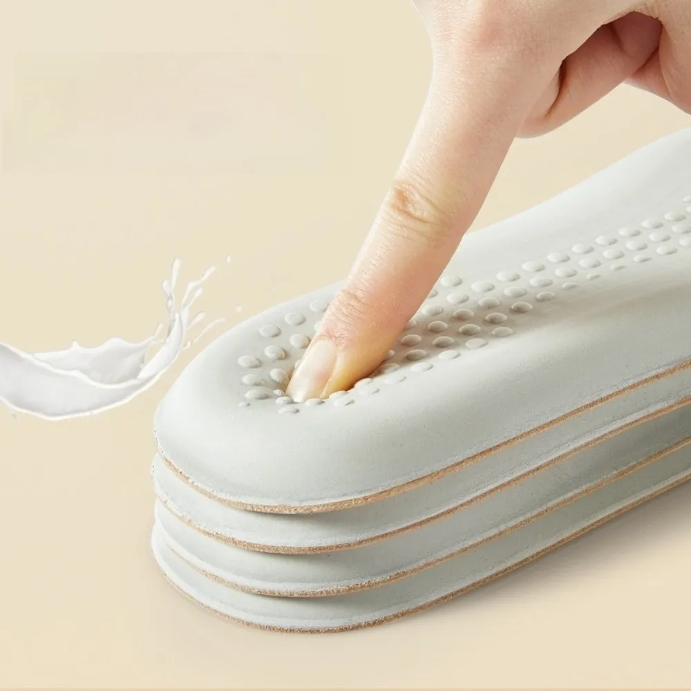 Sol Dalam Sepatu Kulit Latex Nyaman, Penyerap Guncangan, Bantalan Lembut, Kulit Sapi, Perawatan Kaki, Bernapas, Penyangga Lengkung Kaki