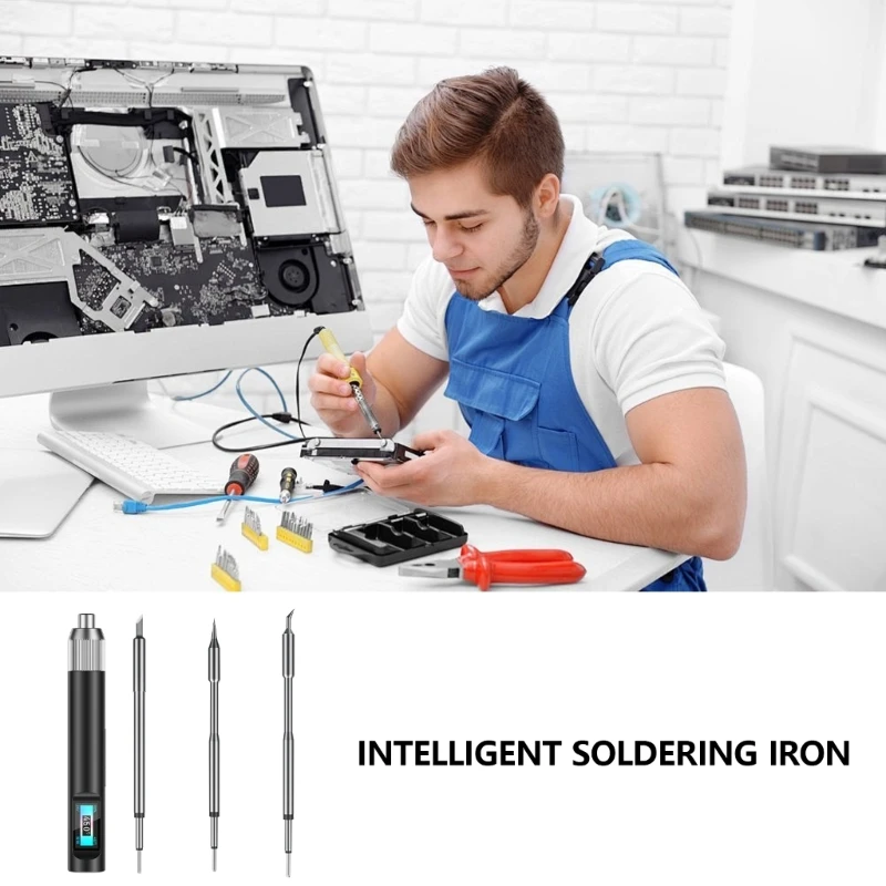 

Portable Soldering Iron Set With C245+C470 Tip, 100W Quick Heating Up Adjustable Temperature, for Circuit Board Repair