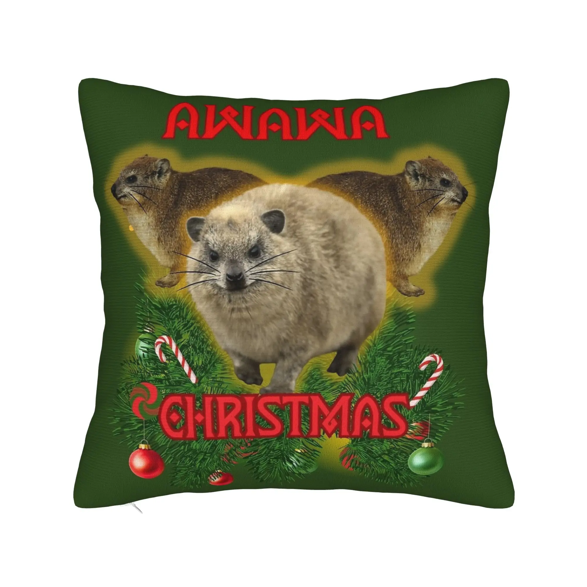 Awawa Christmas Hyrax Dassie Pillow Cover  Comfy Cushion Cover Funny Pillow Case For Couch Sofa Bedroom