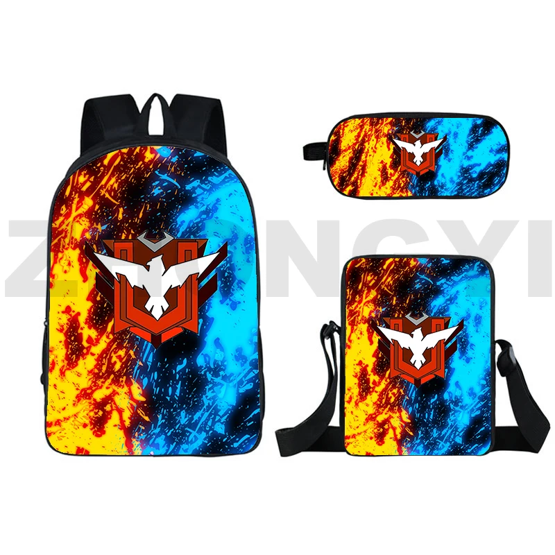 3D Anime Free Fire Garena Backpacks 16 Inch Kids Travel Bookbag Bagpack Cartoon School Bag Fashion Cute Pencil Case Shoulder Bag