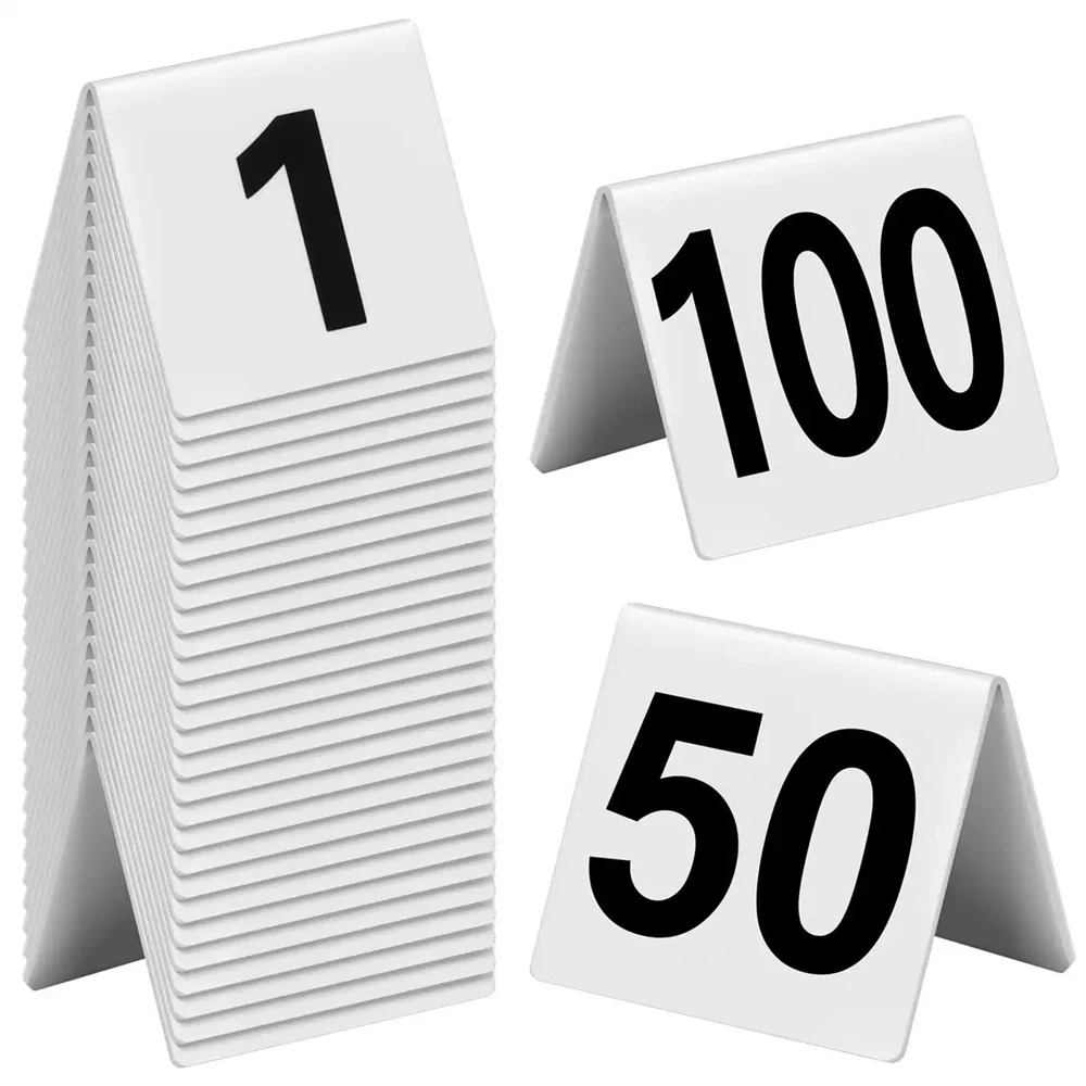 10Pcs V Shaped Acrylic Table Numbers Signs Restaurant Place Cards Evidence Markers Scene Accessories Reusable Game Supplies