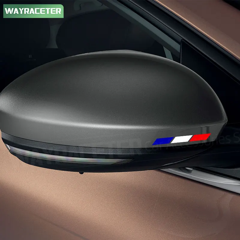 4 قطعة العلم الفرنسي العاكس الفينيل مرآة الرؤية الخلفية عمود الجسم لوحة القيادة ملصق لرينو ميجان كليو زوي أركانا سانديرو 2023