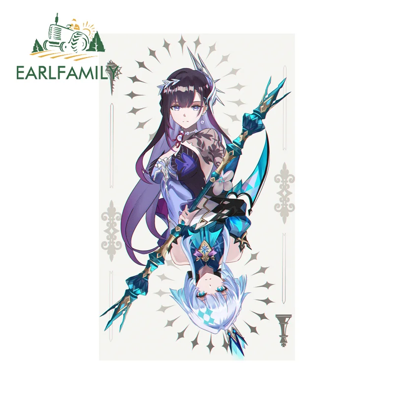 EARLFAMILY Honkai Star Rail Cards Car Stickers RV JDM Beautiful Cerydra Hysilens Decal Vinyl Assessoires Laptop Car Styling