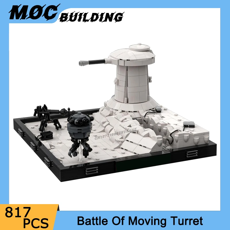 

MOC Famous Movie Series Scene Battle Of Moving Turret Model Building Blocks DIY Assembly Bricks Creative Toys Collection Gifts