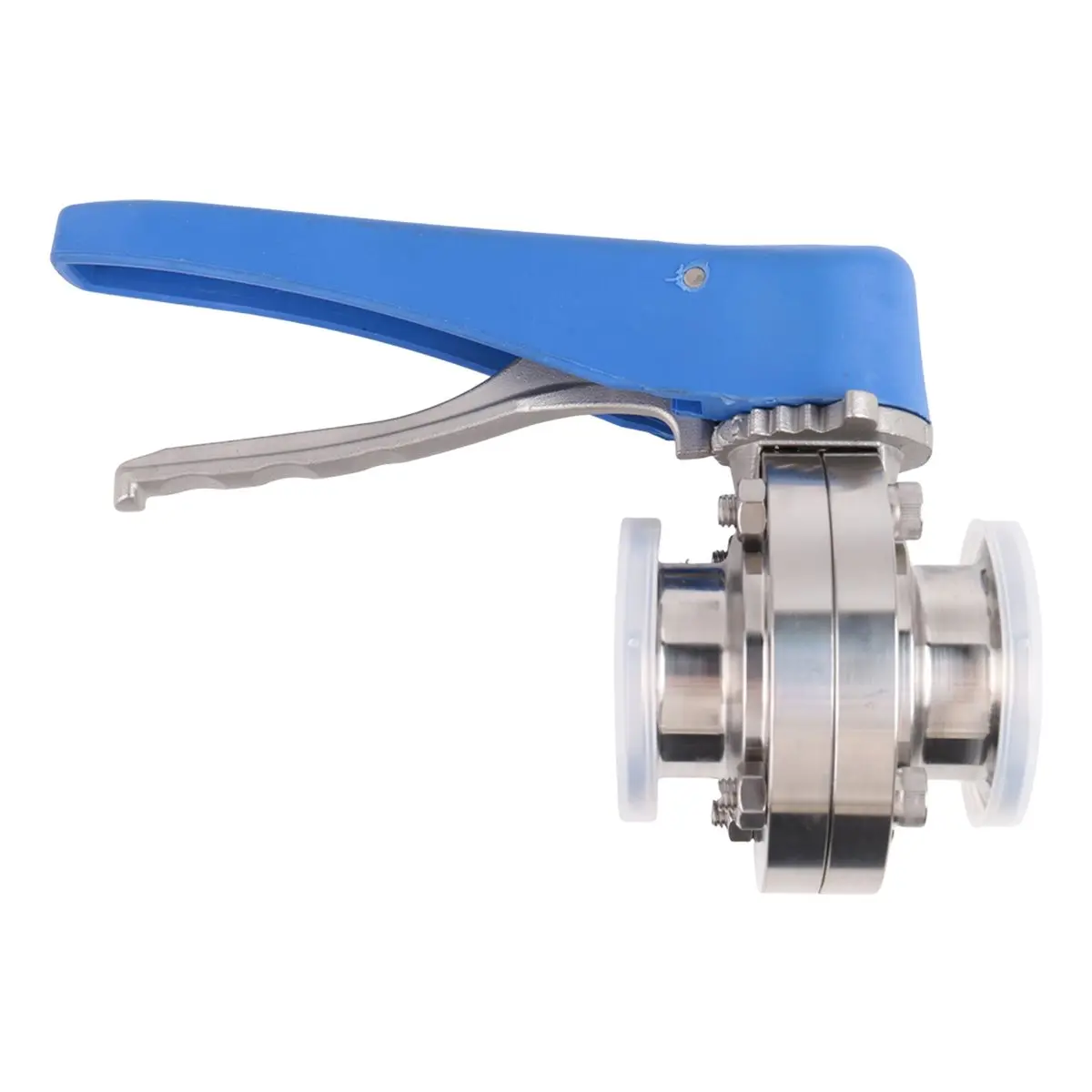 Fits for Butterfly Valve with Blue Trigger Handle Stainless Steel 304 Tri-Clamp (1.5 Inch Tri Clamp Butterfly Valve)