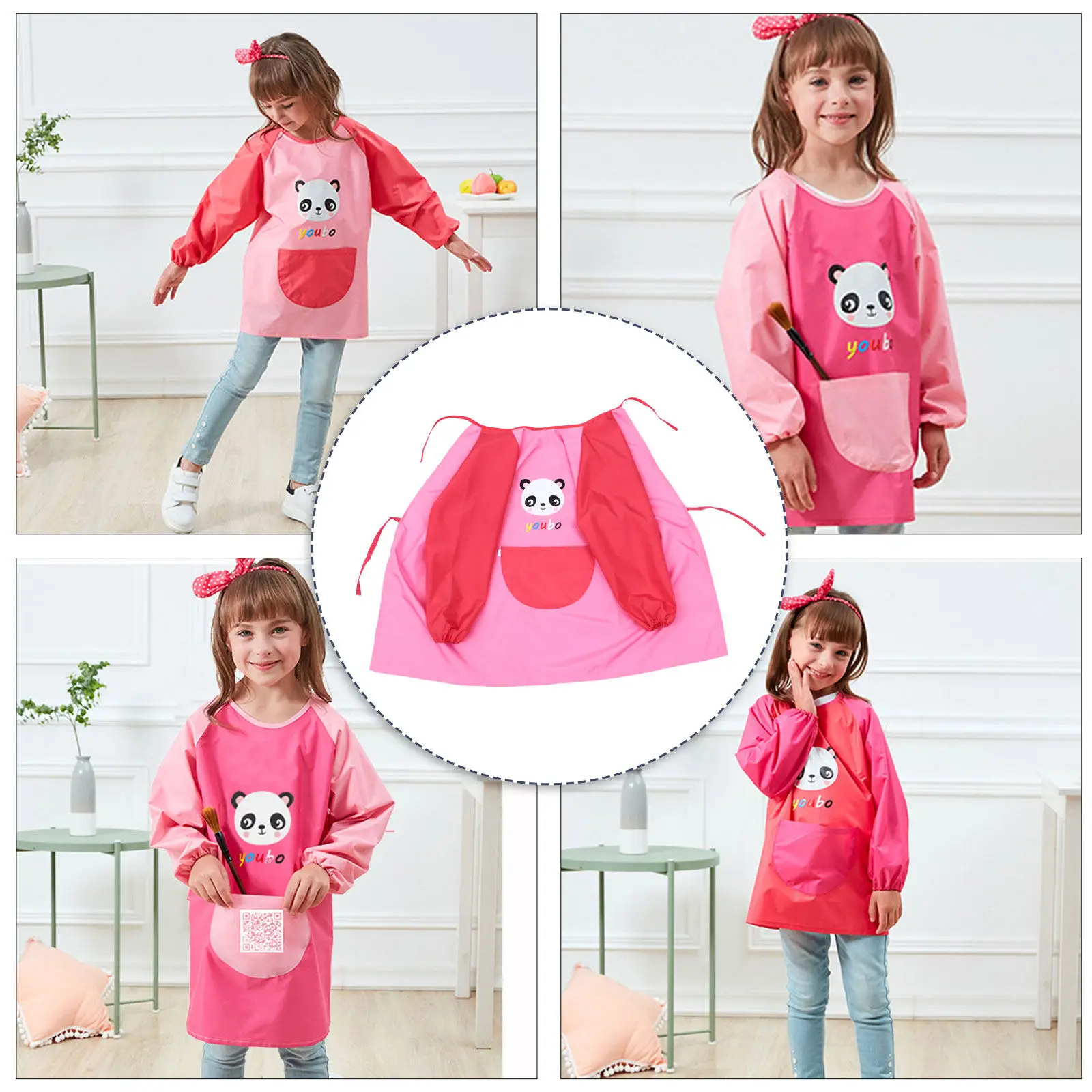 

1Pcs Waterproof Baby Feeding Apron High Density Woven Soft Breathable Baby Smock Adjustable Band Eating Bib Children Cartoon