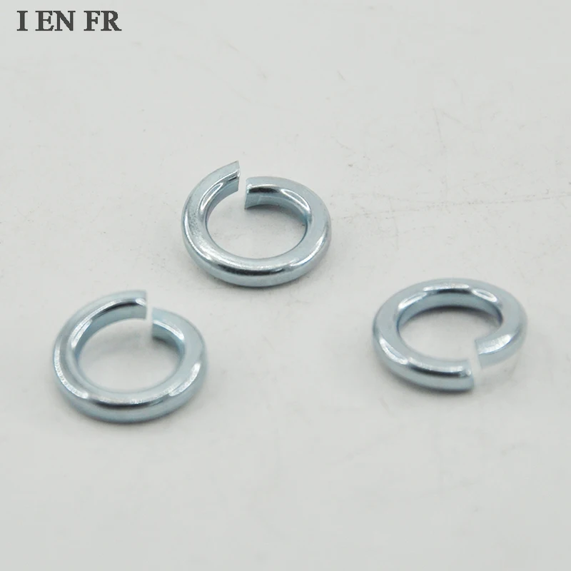 Zinc Plated Spring Lock Washer Set M3-M20 Coated Split Lock Coil Gasket GB93 2/5/10/20/50/200Pcs for Hardware And Industrial Use