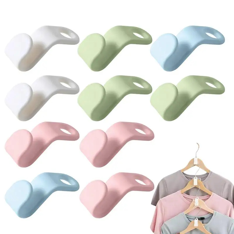 10pcs Clothes Hanger Connector Hooks Multifunction Closet Hooks Wardrobe Cloth Organizer Hanger Mini Hanger Extender For Closet