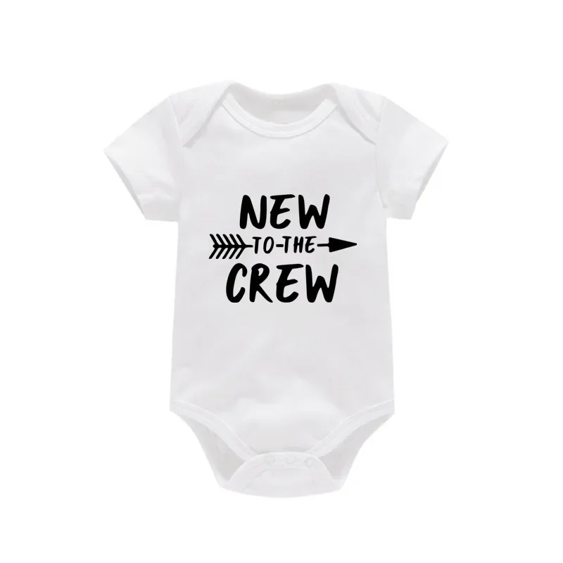 Pregnancy Revealed New to the Crew Newborn Boy Girl Clothing Short-sleeved Cotton Bodysuit