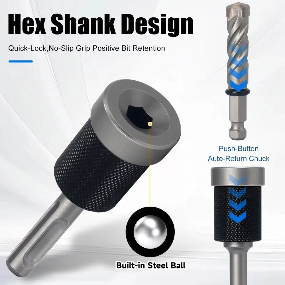 

Split-type Detachable Depth Stop Fast Hexagonal interface Concrete Drill Bit Sharp Wear-resistant Split-Design Drill Bit