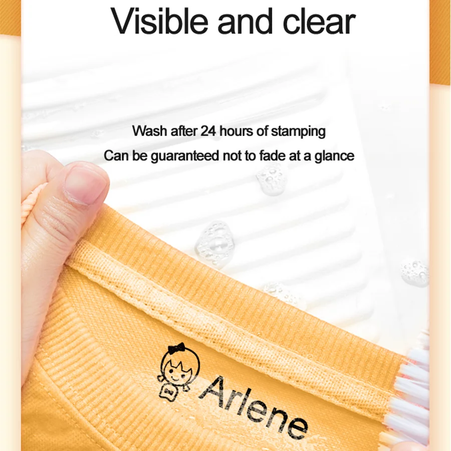 Custom Kids Name Stamp for Clothes&Shoes-Personalized Waterproof Clothing Marker for Anti-Loss Labels|Daycare Kindergarten Gift