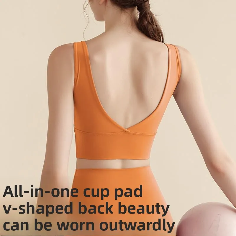 高強度レディーススポーツブラ＆ショーツセット、アンチオ、アンチサグ、ランニングフィットネスベスト、インテイテッドヨガウェア、美しい...