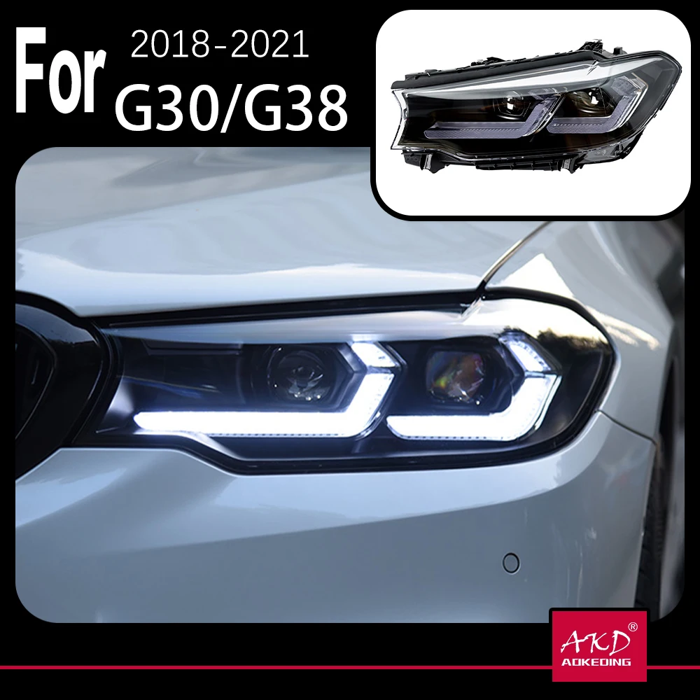 

AKD Car Model Head Lamp for BMW G30 Headlights 2017-2021 530i 525i 540i 535i LED Headlight Projector Lens DRL Auto Accessories