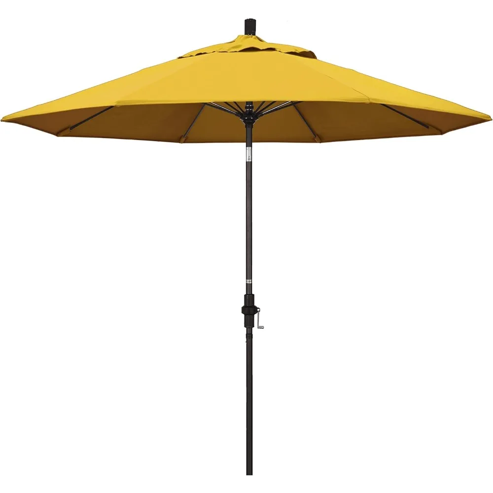 

Outdoor umbrella Round Aluminum Pole Fiberglass Rib Market Patio Umbrella, 9-Foot, Yellow.