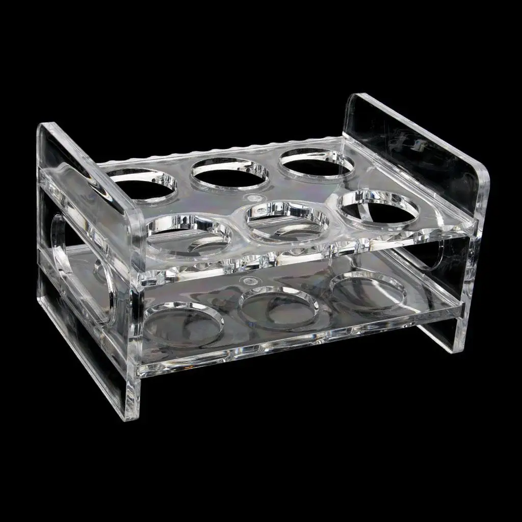 6-Hole Clear Acrylic Shot Glass Holder Rack Barware Whisky Cup Serving Tray, shock resistant & wear resistant