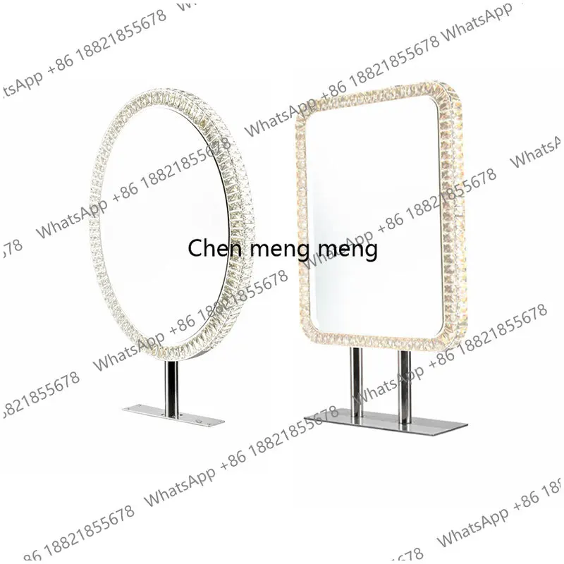 

Customizable French crystal diamond makeup mirror with light LED smart countertop vanity mirror