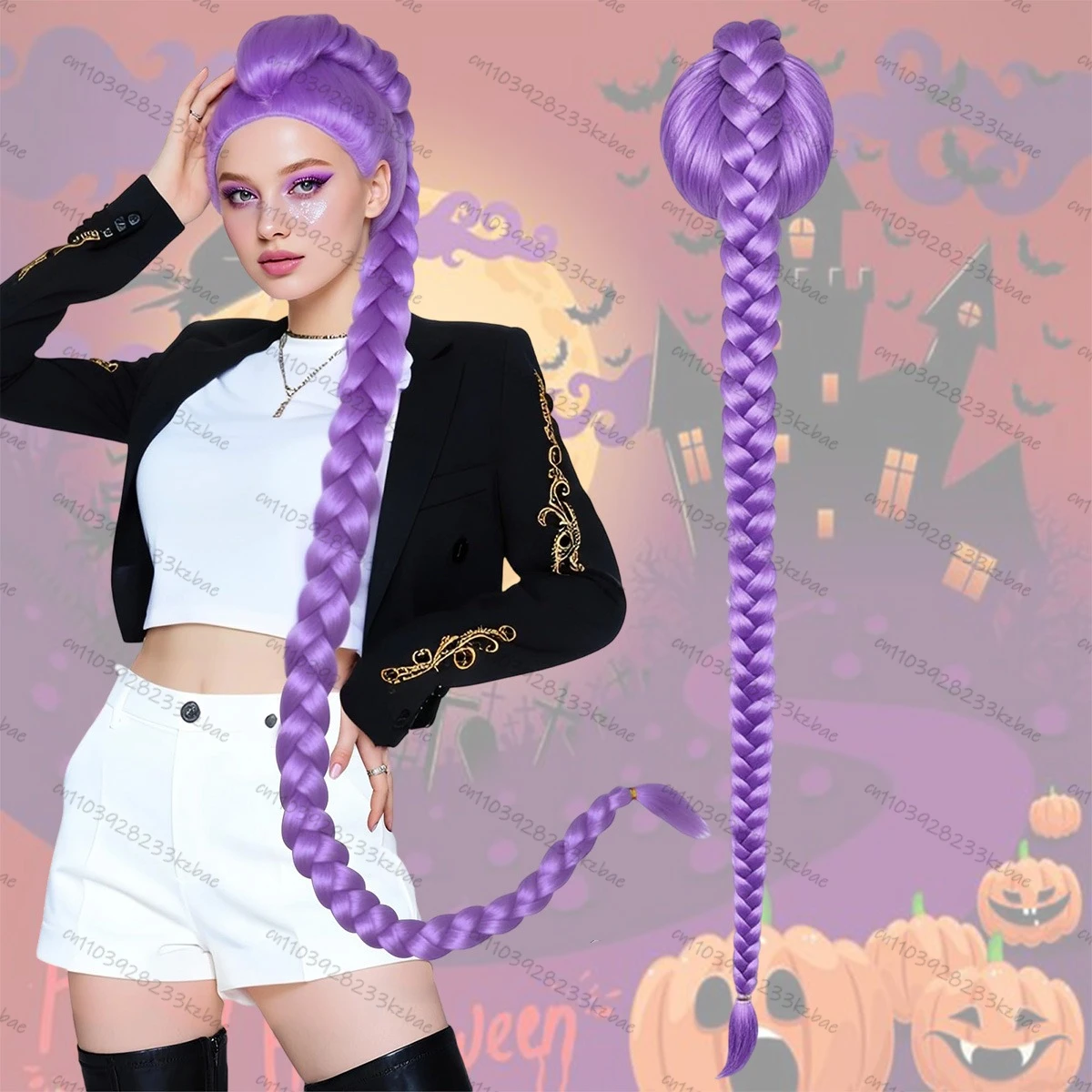 Kpop 악마 사냥꾼 의상 코스프레 가발 애니메이션 가발 소품으로서의 역할을 맡으세요 어린이와 성인은 파티에 적합합니다 할로윈 역할극