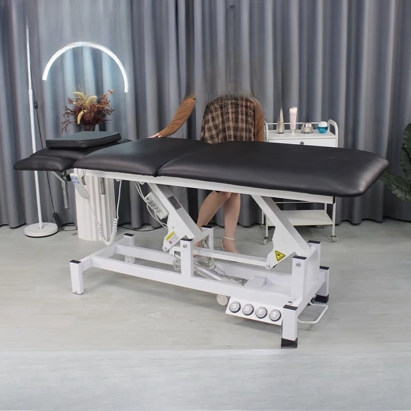 

Ear Cleaning Electric Massage Tables Lift Acupuncture Sauna Iron Massage Tables Adjust PU Leather Furniture Mesa De Massagem MH