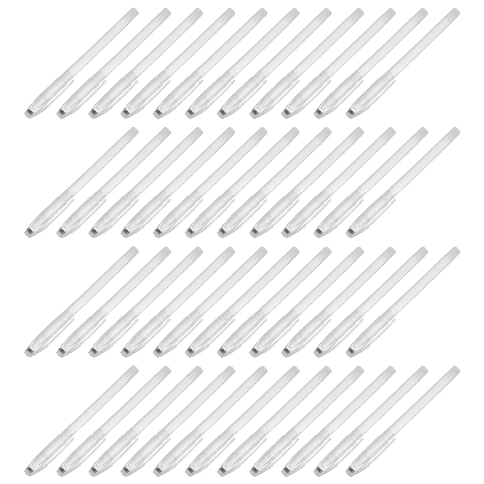 

100pcs Empty Transparent Pen Cases Ergonomic Design Leak Office Stationery Supply For Students Pen Barrels