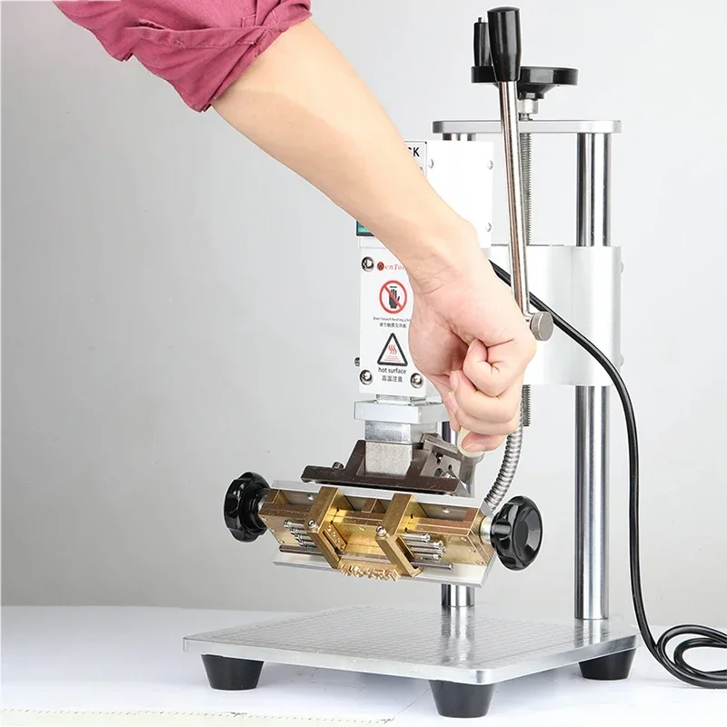 Foil Hot Stamping Machine Bronzing Embossing Tools 2 Axis Quick Replace Font Letters for Leather with Positioning Slider Option