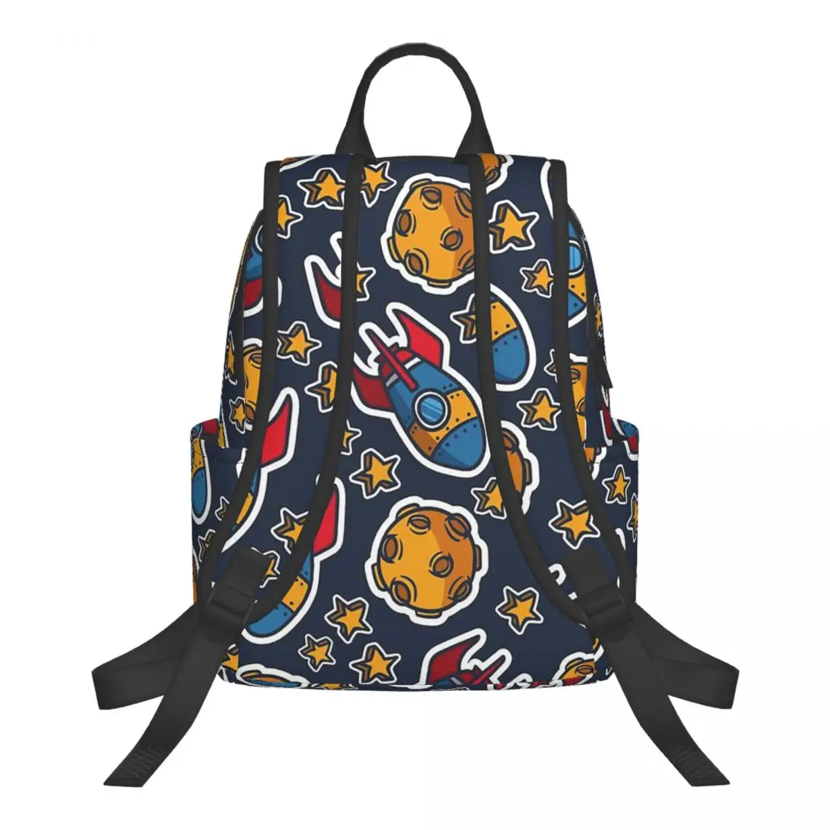 Space Adventure Planets And Rockets Student Backpack School Bag Hiking Travel Daypack for Men Women Bookbag Shoulder Bags