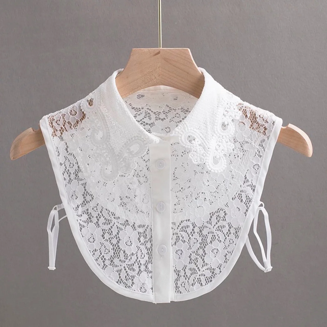 

Женская дышащая повседневная рубашка с кружевным искусственным кукольным воротником, весна-осень-зима 2025 года, аксессуар на шею