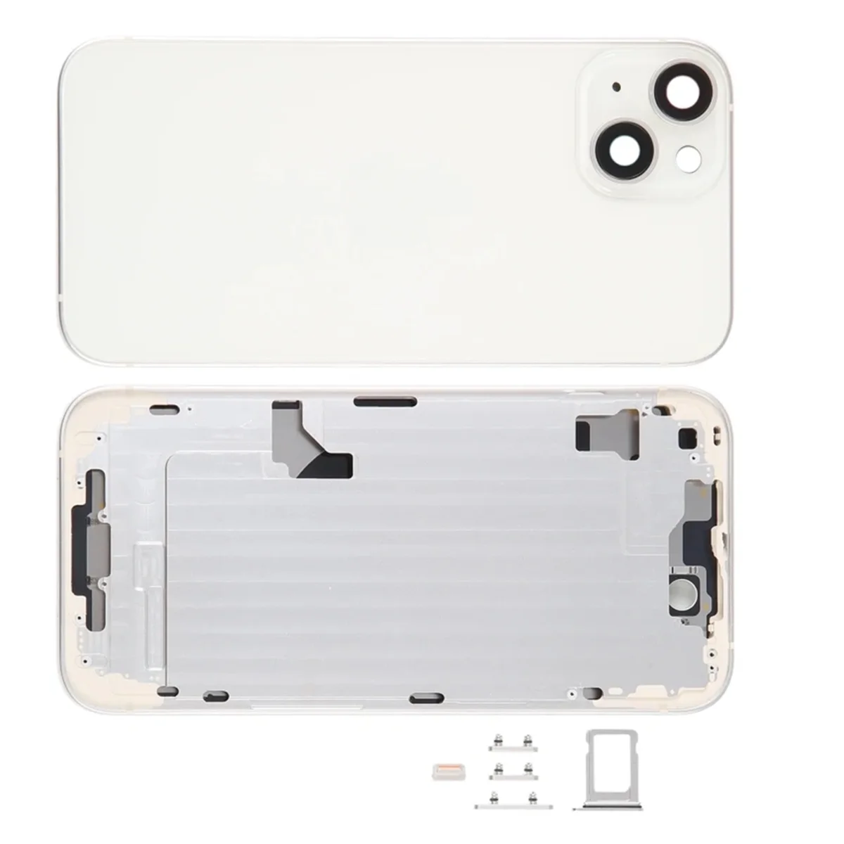 AC57-Battery New Back Housing For Iphone 14 Housing Back Cover+Mid Chassis Frame+SIM Tray+Side Key 14 Middle Frame