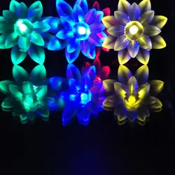 Luzes de Natal Led Lotus Flower Luzes Cordas Bateria Operado 10M 80 LEDs Ano Novo 2024 Festoon Led Lights Street Garland