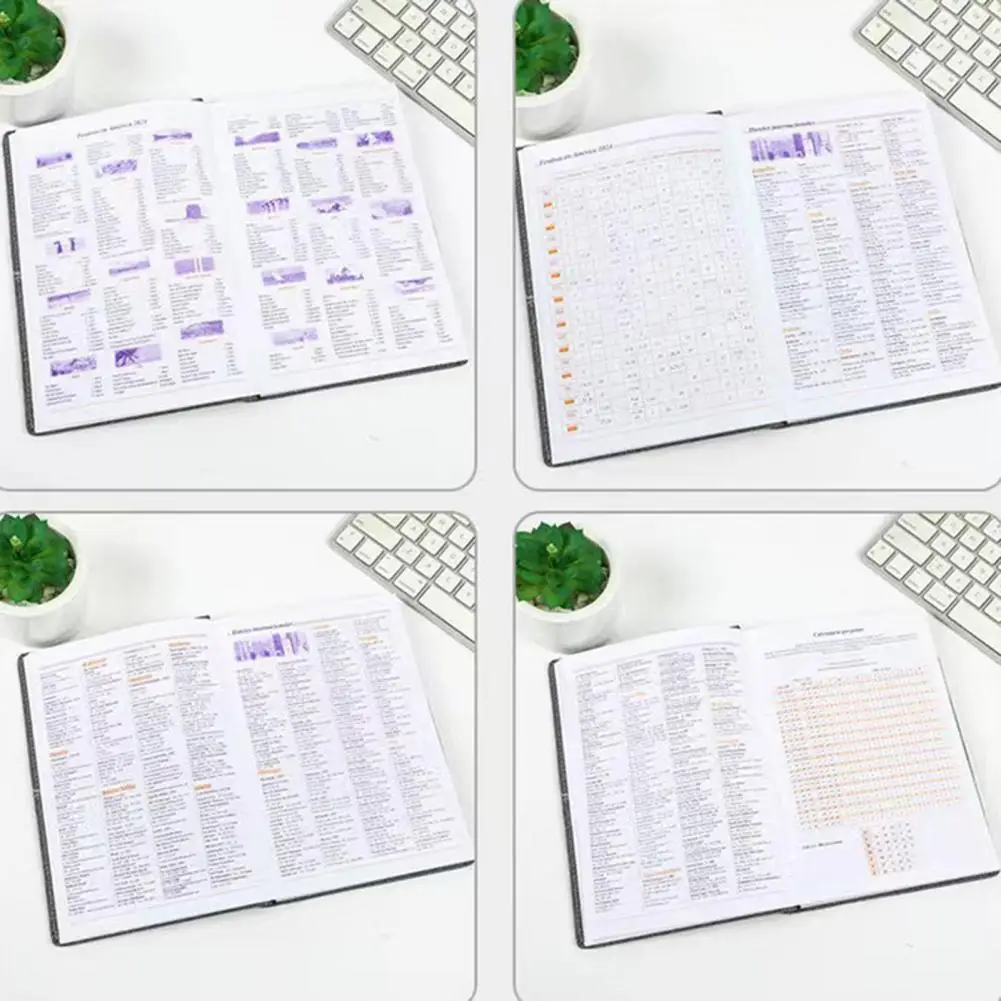 2024 영어 어젠다 북, 365 일 A5 인조 가죽 커버, 데일리 주간 플래너, 어젠다 플랜, 주간 일기 정리함