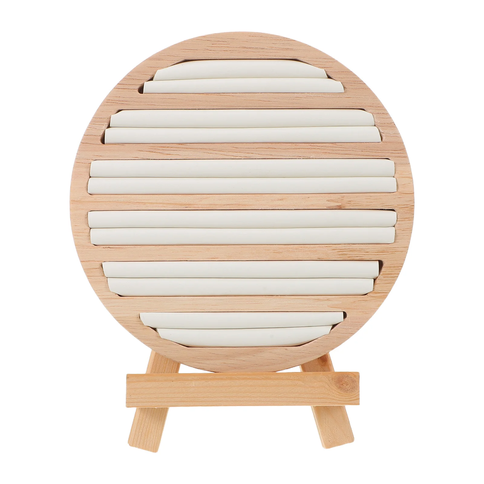 

1Set Wood Jewelry Display Tray Elegant Rings Earrings Organizer Small Round Trinket Stand for Display Shop Ring Holder