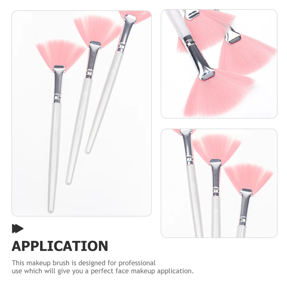 6 szt. Pędzle do makijażu w kształcie wachlarza, długi uchwyt, miękkie włosie, do podkładu, pudru, blendowania, do masek na twarz, konturowania i rozświetlania