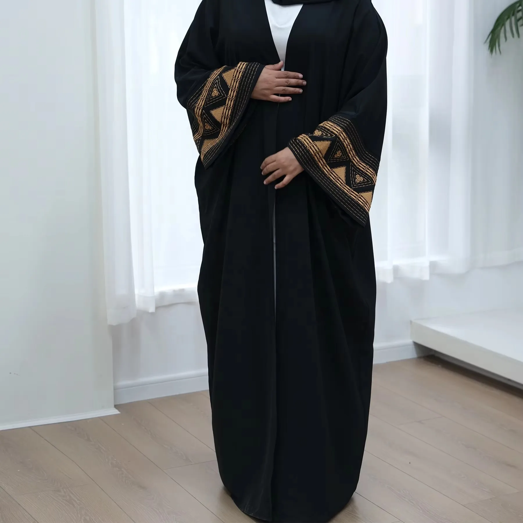 Ethnic style Open Batwing Kimono Abaya Dubai 2024 Islam Muslim Dress Women Kebaya Kaftan Robe Musulmane Caftan Marocain Femme