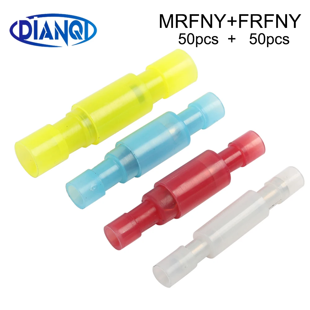 50 pair FRFNY MRFNY Bullet Shaped NYLON brass Female Male Insulating Joint Wire Connector Electrical Crimp Terminal FRFNY+MRFNY